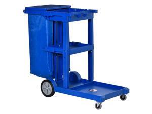 Commercial Janitorial Cart Cleaning Trolley w/ 3 Tier Shelves Rubbish Bag Commercial Janitorial Cart Cleaning Trolley w/ 3 Tier Shelves Rubbish Bag