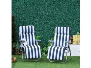 Set of 2 Foldable Po Sun Lounger Adjustable Garden Recliner Cushioned Seat Set of 2 Foldable Po Sun Lounger Adjustable Garden Recliner Cushioned Seat