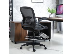 Adjustable Drafting Chair Tall Office Stand Up Chair w/ Arm, Footrest, Black Adjustable Drafting Chair Tall Office Stand Up Chair w/ Arm, Footrest, Black