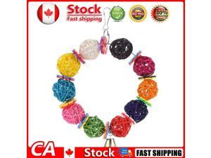 Colorful Toys Vine Balls with Bell Climb Chew Hanging Decor Bird Toy CA Colorful Toys Vine Balls with Bell Climb Chew Hanging Decor Bird Toy CA