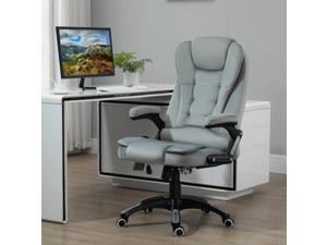Executive Office Chair with Casters High Back Vibron Massaging Recliner Grey Executive Office Chair with Casters High Back Vibron Massaging Recliner Grey