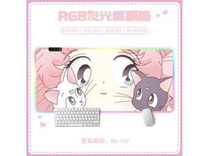 Large RGB backlight mouse pad SAILOR MOON Animation mouse pad  - 800 * 300 * 4mm Red