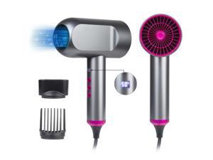 Yismart 1800W Hair Dryer Grey, Negative ion Hammer Dryer with Liquid Crystal Display 5 Gears Adjustment US Plug Yismart 1800W Hair Dryer Grey, Negative ion Hammer Dryer with Liquid Crystal Display 5 Gears Adjustment US Plug