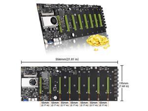 BTC-D37 Mining Motherboard CPU Set 8 Video Card Slot Support DDR3 Memory Integrated VGA Low Power Consumption (55mm Interval) BTC-D37 Mining Motherboard CPU Set 8 Video Card Slot Support DDR3 Memory Integrated VGA Low Power Consumption (55mm Interval)