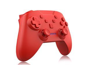 Rutveing Gamepad Switch Pro, Wireless Controller for Nintendo Switch, Bluetooth Controller 6-Axis Red