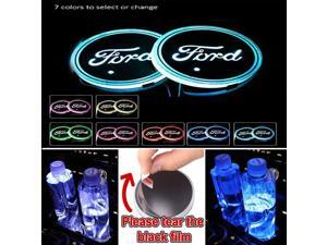 2pcs LED Car Cup Holder Lights, 7 Colors Changing USB Charging Mat Luminescent Cup Pad, Auto Interior Lights Lamp Decoration (FORD) 2pcs LED Car Cup Holder Lights, 7 Colors Changing USB Charging Mat Luminescent Cup Pad, Auto Interior Lights Lamp Decoration (FORD)