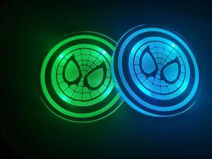 2pcs LED Car Cup Holder Lights, 7 Colors Changing USB Charging Mat Luminescent Cup Pad, Auto Interior Lights Lamp Decoration (Spiderman) 2pcs LED Car Cup Holder Lights, 7 Colors Changing USB Charging Mat Luminescent Cup Pad, Auto Interior Lights Lamp Decoration (Spiderman)