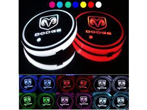 2pcs LED Car Cup Holder Lights, 7 Colors Changing USB Charging Mat Luminescent Cup Pad, Auto Interior Lights Lamp Decoration (DODGE) 2pcs LED Car Cup Holder Lights, 7 Colors Changing USB Charging Mat Luminescent Cup Pad, Auto Interior Lights Lamp Decoration (DODGE)