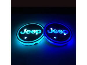 2pcs LED Car Cup Holder Lights, 7 Colors Changing USB Charging Mat Luminescent Cup Pad, Auto Interior Lights Lamp Decoration (JEEP) 2pcs LED Car Cup Holder Lights, 7 Colors Changing USB Charging Mat Luminescent Cup Pad, Auto Interior Lights Lamp Decoration (JEEP)