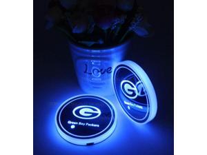 2pcs LED Car Cup Holder Lights, 7 Colors Changing USB Charging Mat Luminescent Cup Pad, Auto Interior Lights Lamp Decoration (green bay Packers) 2pcs LED Car Cup Holder Lights, 7 Colors Changing USB Charging Mat Luminescent Cup Pad, Auto Interior Lights Lamp Decoration (green bay Packers)