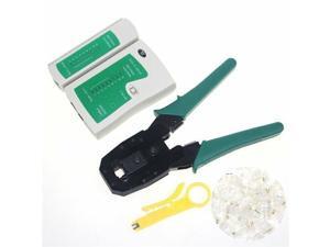 Cable Tester +Crimp Crimper +100 RJ45 CAT5 CAT5e Connector Plug Network Tool Kit Cable Tester +Crimp Crimper +100 RJ45 CAT5 CAT5e Connector Plug Network Tool Kit
