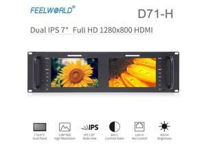 Feelworld D71-H Monitor 7 Inch Dual IPS on Camera DSLR 3RU 1280x800 LCD Display HDMI Portable 2 Screens Broadcast Field Monitor Feelworld D71-H Monitor 7 Inch Dual IPS on Camera DSLR 3RU 1280x800 LCD Display HDMI Portable 2 Screens Broadcast Field Monitor