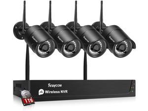 Rraycom 8CH Wireless Security Surveillance System H.265 1080P NVR with 1TB Hard Drive and (4) x1080P HD Wireless IP Cameras System,IP67 Waterproof,115ft Night Vision,App Remote View P2P Plug Play Rraycom 8CH Wireless Security Surveillance System H.265 1080P NVR with 1TB Hard Drive and (4) x1080P HD Wireless IP Cameras System,IP67 Waterproof,115ft Night Vision,App Remote View P2P Plug Play