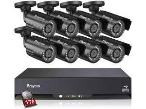 Rraycom 8CH Security Camera System 1080P Lite 5 in 1 DVR with 1TB Hard Drive and (8) 1080P HD Outdoor/Indoor IP67 Weatherproof CCTV Surveillance Cameras,115ft Night Vision,Motion Alert, Remote Access Rraycom 8CH Security Camera System 1080P Lite 5 in 1 DVR with 1TB Hard Drive and (8) 1080P HD Outdoor/Indoor IP67 Weatherproof CCTV Surveillance Cameras,115ft Night Vision,Motion Alert, Remote Access