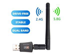 650Mbps USB WiFi Adapter, Driver-free, AC600 Dual Band Wireless USB Adapter 2.4G 5.0G High Gain 5dBi Antenna 802.11ac,Mini Wireless Network Adapter Supports Windows 10 8 7 Vista XP, Mac OS,Linux