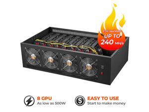 New 8 GPU RX 6600 8GB 240 MH/s Ethereum Miner  Mining Machine With Original Power Supply DOGE Ethereum Miner machine ETH mining rig