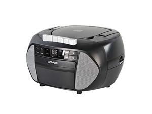 Craig CD6951-SL Portable Top-Loading CD Boombox with AM/FM Stereo Radio and Cassette Player/Recorder in Black and Silver | 6 Key Cassette Player/Recorder | LED Display | (CD6951-SL) Craig CD6951-SL Portable Top-Loading CD Boombox with AM/FM Stereo Radio and Cassette Player/Recorder in Black and Silver | 6 Key Cassette Player/Recorder | LED Display | (CD6951-SL)