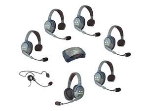 Eartec HUB751CYB UltraLITE Wireless System 2 Way Radio License-Free for 7 Users - 1 HUB Transceiver Base, 1 Cyber Over-Ear Headset, 5-Pack of ULSR Single-Ear and 1 ULDR Dual-Ear Headsets (HUB751CYB) Eartec HUB751CYB UltraLITE Wireless System 2 Way Radio License-Free for 7 Users - 1 HUB Transceiver Base, 1 Cyber Over-Ear Headset, 5-Pack of ULSR Single-Ear and 1 ULDR Dual-Ear Headsets (HUB751CYB)