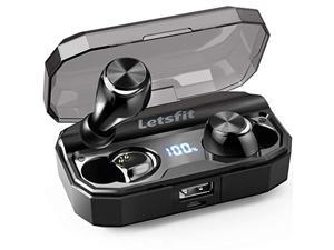 Wireless Earbuds, Letsfit 100H Playtime with Wireless Charging Case, Bluetooth 5.0 Headphones Deep Bass Stereo Waterproof Earphones in-Ear Built-in Mic for Sports and Work Wireless Earbuds, Letsfit 100H Playtime with Wireless Charging Case, Bluetooth 5.0 Headphones Deep Bass Stereo Waterproof Earphones in-Ear Built-in Mic for Sports and Work