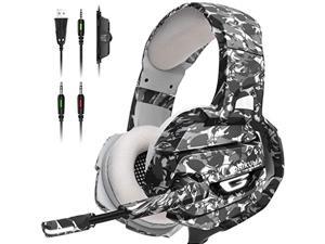 ONIKUMA Gaming Headset, Gaming Headphone with Microphone and Noise Canceling and LED Light, Memory Earmuffs for PS4, Xbox One, PC,Gamecube, Nintendo 64 (Adapter Not Included) (GamingHeadsetK5) ONIKUMA Gaming Headset, Gaming Headphone with Microphone and Noise Canceling and LED Light, Memory Earmuffs for PS4, Xbox One, PC,Gamecube, Nintendo 64 (Adapter Not Included) (GamingHeadsetK5)