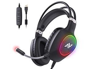 ABKONCORE Gaming Headset with Noise-canceling Microphone, Lightweight PS4 Headset with 50mm Speaker Driver, Cool RGB LED Light, Gaming Headphone with Pressure-Relieving Ear Cushion for PS4, PC, Lapto ABKONCORE Gaming Headset with Noise-canceling Microphone, Lightweight PS4 Headset with 50mm Speaker Driver, Cool RGB LED Light, Gaming Headphone with Pressure-Relieving Ear Cushion for PS4, PC, Lapto