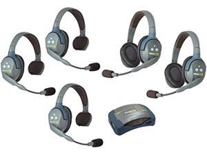 Eartec HUB532 UltraLITE Wireless System - 1 HUB Full Duplex Transceiver, 3-Pack of ULSR Single-Ear DECT Headset, 2-Pack ULDR Dual Ear Remote Headsets (HUB532) Eartec HUB532 UltraLITE Wireless System - 1 HUB Full Duplex Transceiver, 3-Pack of ULSR Single-Ear DECT Headset, 2-Pack ULDR Dual Ear Remote Headsets (HUB532)