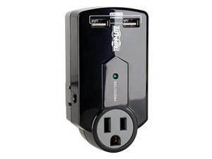 Tripp Lite 3 Outlet Portable Surge Protector Power Strip, Direct Plug in, 2 USB,  and  $5,000 Insurance (SK120USB) (TRPSK120USB)