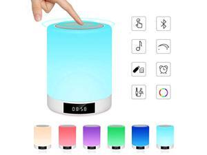 Night Light Bluetooth Speaker, Ranipobo Wireless Stereo Speaker with Alarm Clock, MP3 Player, FM Radio, Touch Control Table Lamp Dimmable Warm Lights & 7 Colors Themes for Kids,Party,Bedroom Night Light Bluetooth Speaker, Ranipobo Wireless Stereo Speaker with Alarm Clock, MP3 Player, FM Radio, Touch Control Table Lamp Dimmable Warm Lights & 7 Colors Themes for Kids,Party,Bedroom