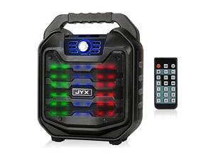 JYX Bluetooth Speaker with Sound Activated Light and Remote, Portable Wireless Speaker Support MIC Input, FM Radio, REC, USB/TF Card, HD Sound Boombox for Indoor & Outdoor Party/Meeting/School JYX Bluetooth Speaker with Sound Activated Light and Remote, Portable Wireless Speaker Support MIC Input, FM Radio, REC, USB/TF Card, HD Sound Boombox for Indoor & Outdoor Party/Meeting/School