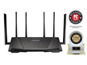 "ASUS AC3200 Tri-Band Gigabit WiFi Router, AiProtection Lifetime Security by Trend Micro, Adaptive QoS, Parental Control (RT-AC3200)" "ASUS AC3200 Tri-Band Gigabit WiFi Router, AiProtection Lifetime Security by Trend Micro, Adaptive QoS, Parental Control (RT-AC3200)"