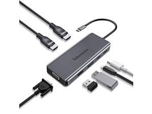 USB C Laptop Docking Station Dual Monitor, 8-in-1 USB C Dock with Dual HDMI, VGA, 2 USB, USB C Charging (PD) and 3.5mm Audio, Type C Docking Station Compatible for USB C Windows Laptops USB C Laptop Docking Station Dual Monitor, 8-in-1 USB C Dock with Dual HDMI, VGA, 2 USB, USB C Charging (PD) and 3.5mm Audio, Type C Docking Station Compatible for USB C Windows Laptops