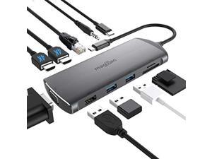 MagBac USB C Hub, Laptop Docking Station Dual Monitor,11 in 1 USB C to HDMI Triple Display Adapter for MacBook and Windows with Full-Featured USB C Laptop(DP Supported) or Thunderbolt 3 Laptops MagBac USB C Hub, Laptop Docking Station Dual Monitor,11 in 1 USB C to HDMI Triple Display Adapter for MacBook and Windows with Full-Featured USB C Laptop(DP Supported) or Thunderbolt 3 Laptops