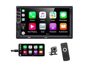 Double Din Car Stereo in-Dash Car Radio with Bluetooth 7 Inch HD Touchscreen Auto Radio Support D-Play Mirror Link for Android iOS Phone FM/USB/TF/Aux-in/RCA/with Backup Camera+ Remote Control