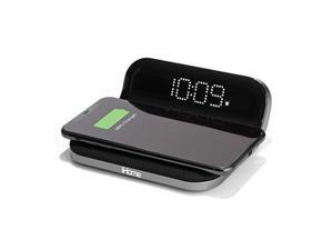 iHome iW18 Compact Digital Alarm Clock with USB and Qi Wireless Charging for iPhone 12, 11, XR, XS, X, 8, Galaxy S20, Z Flip, Fold, S10, S9, S8, Note 10, 9 and More