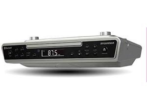 SYLVANIA SKCR2713 Under Counter CD Player with Clock Radio and Bluetooth, Silver SYLVANIA SKCR2713 Under Counter CD Player with Clock Radio and Bluetooth, Silver