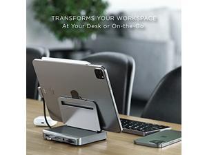 Satechi Aluminum Stand & Hub - 6-in-1 USB-C Hub Foldable Stand - Compatible with 2021/2020/2018 iPad Pro & 2020 iPad Air Satechi Aluminum Stand & Hub - 6-in-1 USB-C Hub Foldable Stand - Compatible with 2021/2020/2018 iPad Pro & 2020 iPad Air