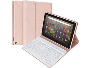 Keyboard Case for All New Fire HD 10 Tablet 10.1" Latest Model and Fire HD 10 Plus Tablet, 10.1" 2021 Release, Detachable Bluetooth Keyboard,Case Keyboard for Kindle Fire HD 10 11th Generation(Pink)