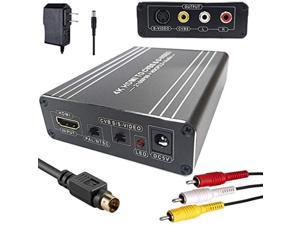 YOTOCAP 4K60 HDMI to CVBS RCA & AV / S-Video Video Converter Support 1080P/720P switchable, Output Standard NTSC / PAL Compatible with PS4, Xbox, Blu-Ray Player, VHS, VCR, Camera PC Laptop etc.