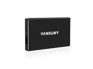 VANSUNY 250GB Portable External SSD, USB 3.1 540MB/s High-Speed Data Transfer, Metal Type-C Mini Portable External Solid State Drive for PC, Laptop, Phones and More (250GB, Black)