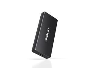 VANSUNY 250GB Portable External SSD, USB 3.1 430MB/s High-Speed USB-C Mini Aluminum Portable External Solid State Drive for PC, Laptop, Phones and More (250GB, Black)