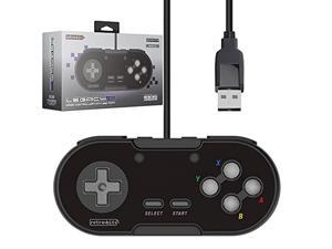 Retro-Bit Legacy 16 Wired USB Controller - Features Home, SS & ZL/ZR Buttons - for Switch, PC, MacOS, RetroPie, Raspberry Pi - Onyx