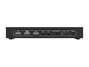 BZBGEAR BG-UHD-KVM21A 2x1 KVM Switcher with USB2.0 Ports for Peripherals and 3.5mm Jacks for Audio Support
