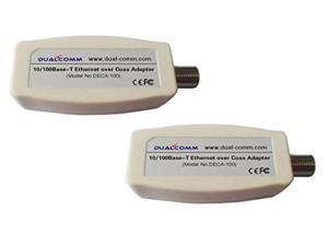 Dualcomm Ethernet Over Coax (EoC) Adapters (DECA-100) - Twin Pack