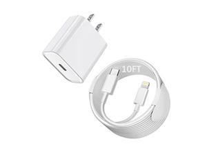 iPhone Fast Charger, iPhone 13 Charger [Apple MFi Certified] 10FT USB C Fast Charging Block Box Cargador de iPhone Wall Charger with Type C to Lightning Cable for iPhone 13 12 11 Pro Max Mini Xr X Xs