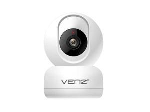 VENZ PTZ Wireless Security Indoor Camera,with 1080P HD,Motion-Tracking,Night Vision, for Kids/Pet/Nanny,Cloud & SD Card Storage,Compatible with Alexa & Google Home