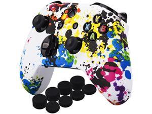 With PRO Thumb Grips x 8 Flowers YoRHa Printing Rubber Silicone Cover Skin Case for Xbox One S/X Controller x 1 
