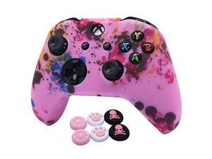 Xbox Series Controller Skin,RALAN Glitter Anti-Slip Silicone Controller Cover Protector Case Compatible for Xbox Series Gamepad Joystick with 4 Cat Caps and Black Pro Thumb Grip x 8. 