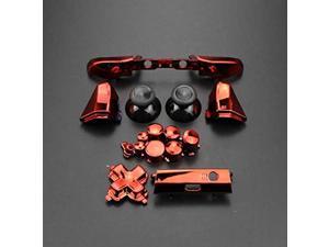 RB LB Bumper RT LT Trigger Buttons Mod Kit for Xbox One S Slim Controller Analog Stick Dpad Solid &Chorme (Chrome Red)