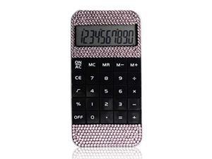 SA@ Mini Bling Bling Crystal Decorative Office Calculator for Fashionable Desk Accessory, Office or Home Gift (Pink)