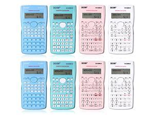 8 Pieces 2 Line LCD Engineering Scientific Calculator Non Graphing Scientific Calculator for Engineering Students Function Calculators for School Financial Business Office, Pink, Blue, Green, White